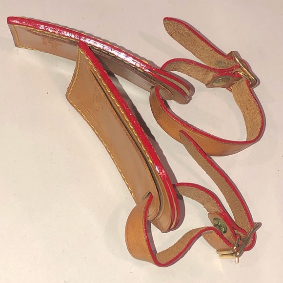 Two Authentic Louis Vuitton LV Name Tags & 2 Two LV Tag Holders with Red Edging - Picture 15 of 15